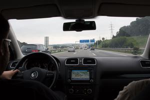 Fahrt auf der Autobahn zum SYP2014